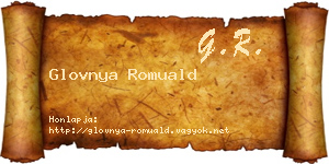 Glovnya Romuald névjegykártya